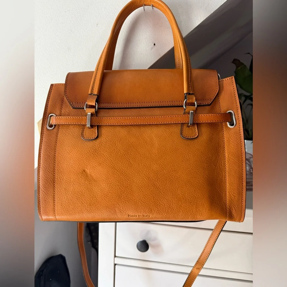 PRATESI Firenze Cognac designer satchel NWT *Final Sale*